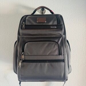 NWT Tumi Brief Pack Backpack Grey Brown Leather